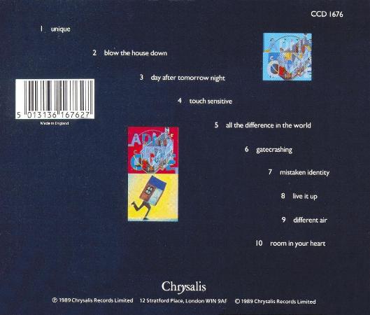 Living In A Box 'Gatecrashing' UK CD back sleeve