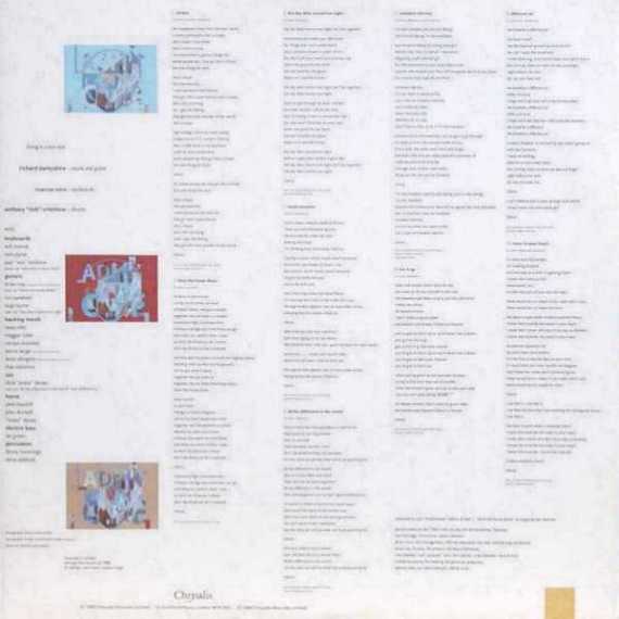 Living In A Box 'Gatecrashing' UK LP inner sleeve