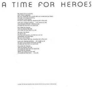 Meat Loaf 'A Time For Heroes' US 12" inner sleeve