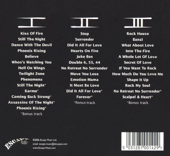 Phenomena 'The Complete Works' UK CD back sleeve