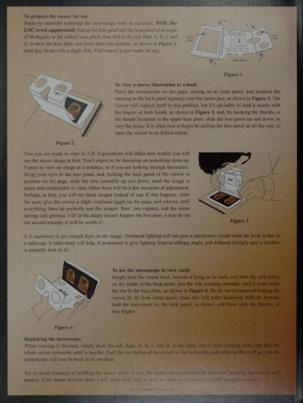 Owl stereoscope slipcase inner sleeve