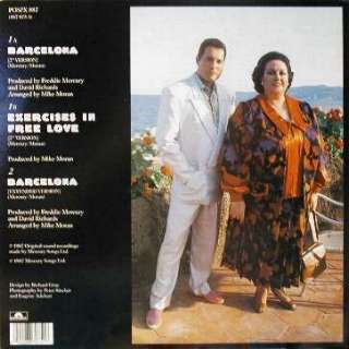 Freddie Mercury 'Barcelona' UK 12" gatefold back sleeve