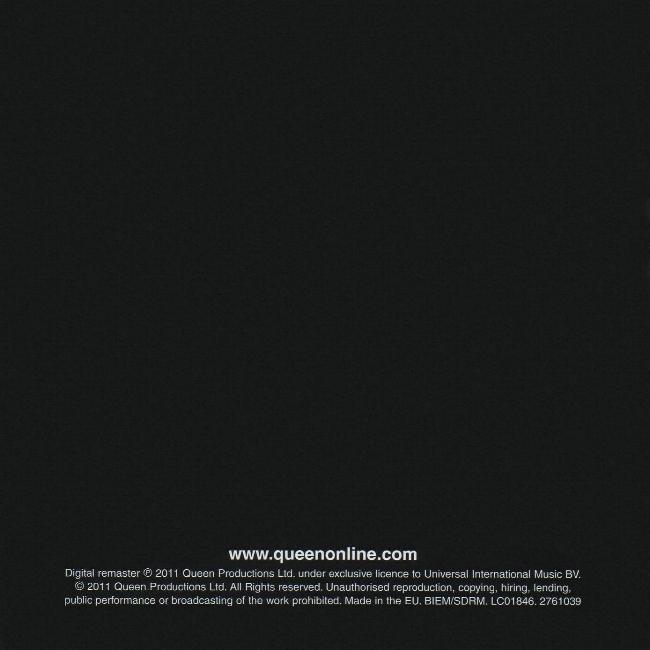 UK 2011 CD booklet back sleeve