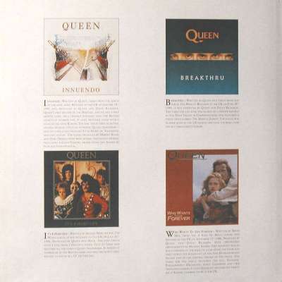 Queen 'Greatest Hits II' UK LP 1 inner sleeve