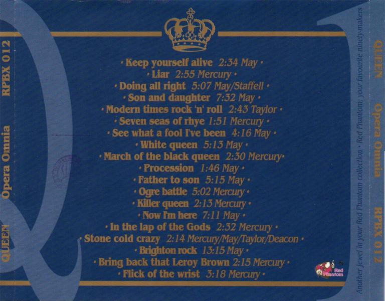 4 CD boxed set disc 1 back sleeve