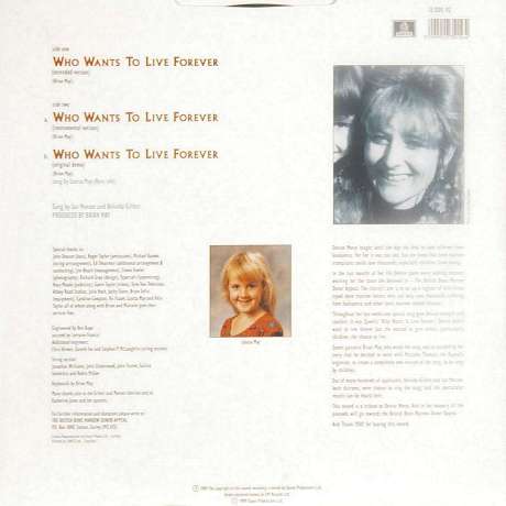 Ian & Belinda 'Who Wants To Live Forever' UK 12" back sleeve