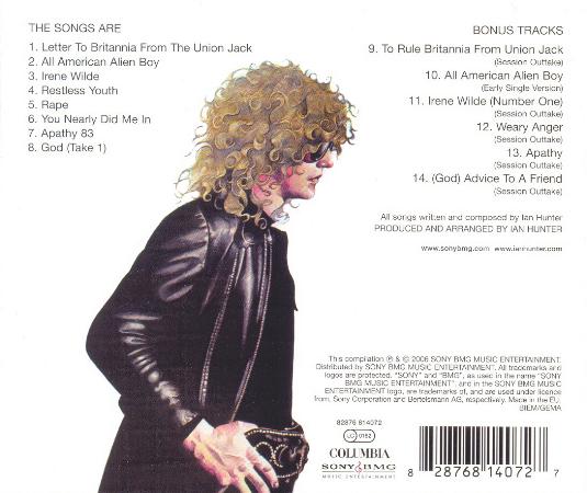 Ian Hunter 'All American Alien Boy' UK CD back sleeve