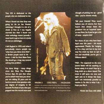 Ian Hunter 'Once Bitten Twice Shy' UK CD booklet back sleeve