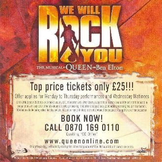 'We Will Rock You' flyer back