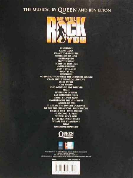 'We Will Rock You' musical back sleeve