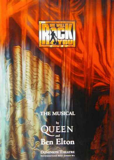 'We Will Rock You' musical original souvenir programme front sleeve