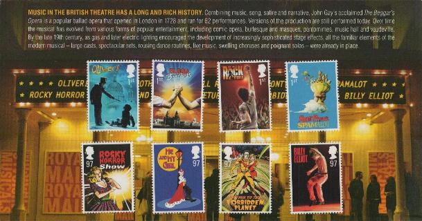 'We Will Rock You' musical stamp presentation pack front