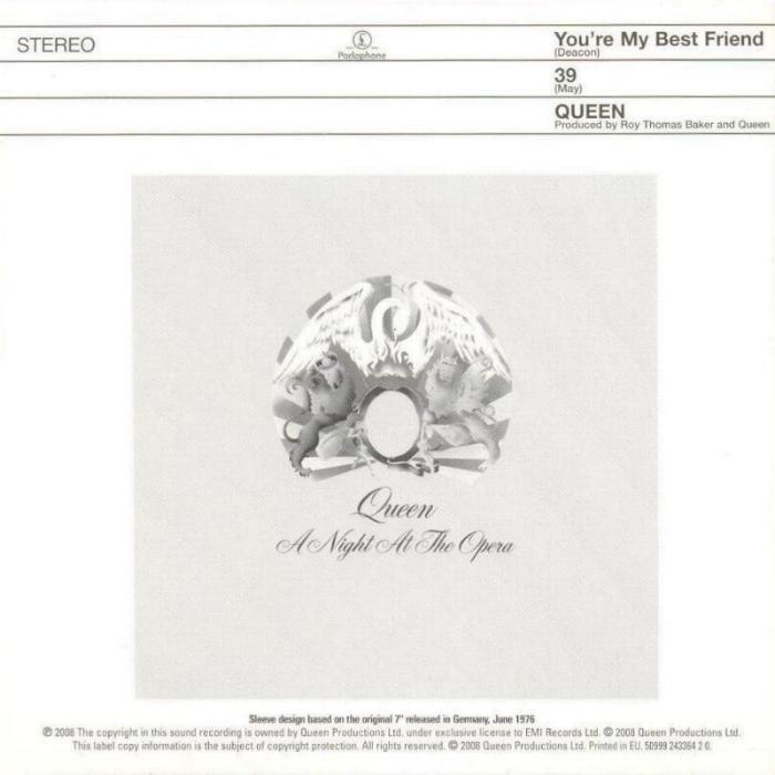 Queen 'You're My Best Friend' UK Singles Collection CD back sleeve